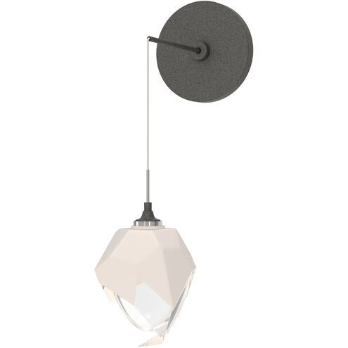 Chrysalis 1 Light 5.5 inch Natural Iron Sconce Wall Light in White Crystal, Small