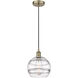 Edison Rochester 1 Light 10 inch Antique Brass Cord Hung Mini Pendant Ceiling Light