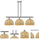 Woven Rattan Island Light Ceiling Light in Satin Nickel