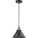 Briarcliff 1 Light 10 inch Black Antique Brass Mini Pendant Ceiling Light in Matte Black