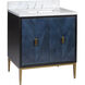 Kallista 30 X 34 inch Dark Sapphire/Caviar Black/Natural/White/Antique Brass Vanity with Undermount Sink