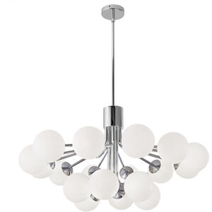 Amanda 18 Light 36 inch Polished Chrome/Opal White Chandelier Ceiling Light