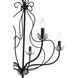 Katarina 5 Light 23 inch Shiny Black with Polished Chrome Accents Chandelier Ceiling Light