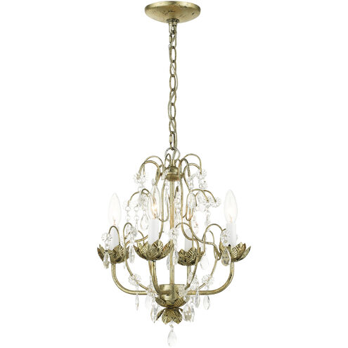 Acanthus 4 Light 14 inch Winter Gold Chandelier Ceiling Light