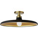 Quentin 1 Light 18 inch Matte Black and Aged Brass Semi Flush Mount Ceiling Light