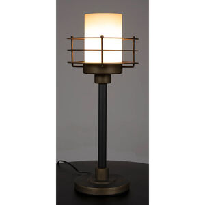 Lighthouse 25 inch 60.00 watt Matte Black with Antique Brass Table Lamp Portable Light