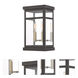 Hopewell 2 Light 12.75 inch Bronze Outdoor Wall Lantern