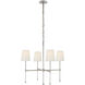 Suzanne Kasler Camille 4 Light 27.25 inch Polished Nickel Chandelier Ceiling Light in Linen, Small