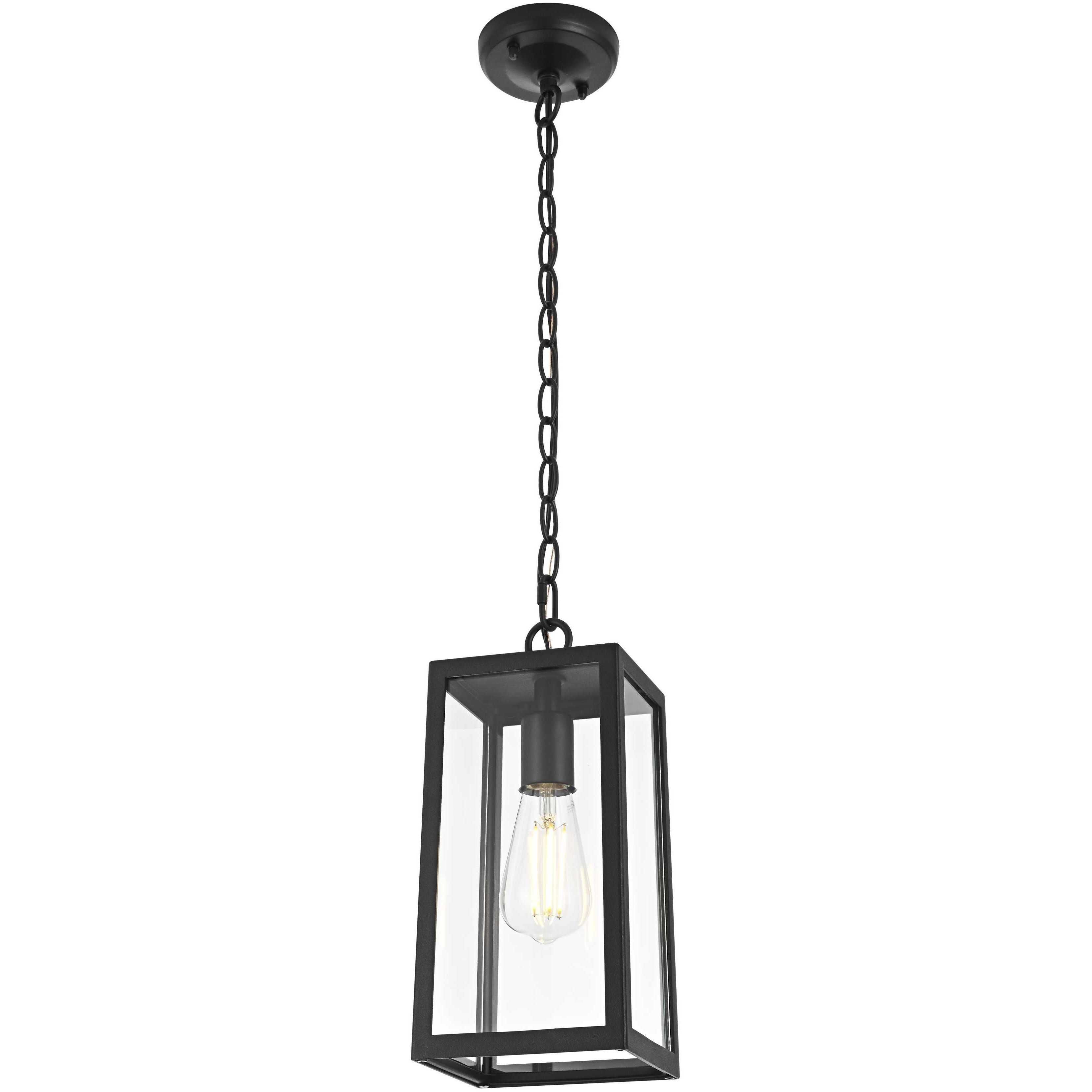Veda 1 Light 5.5 inch Black Outdoor Pendant