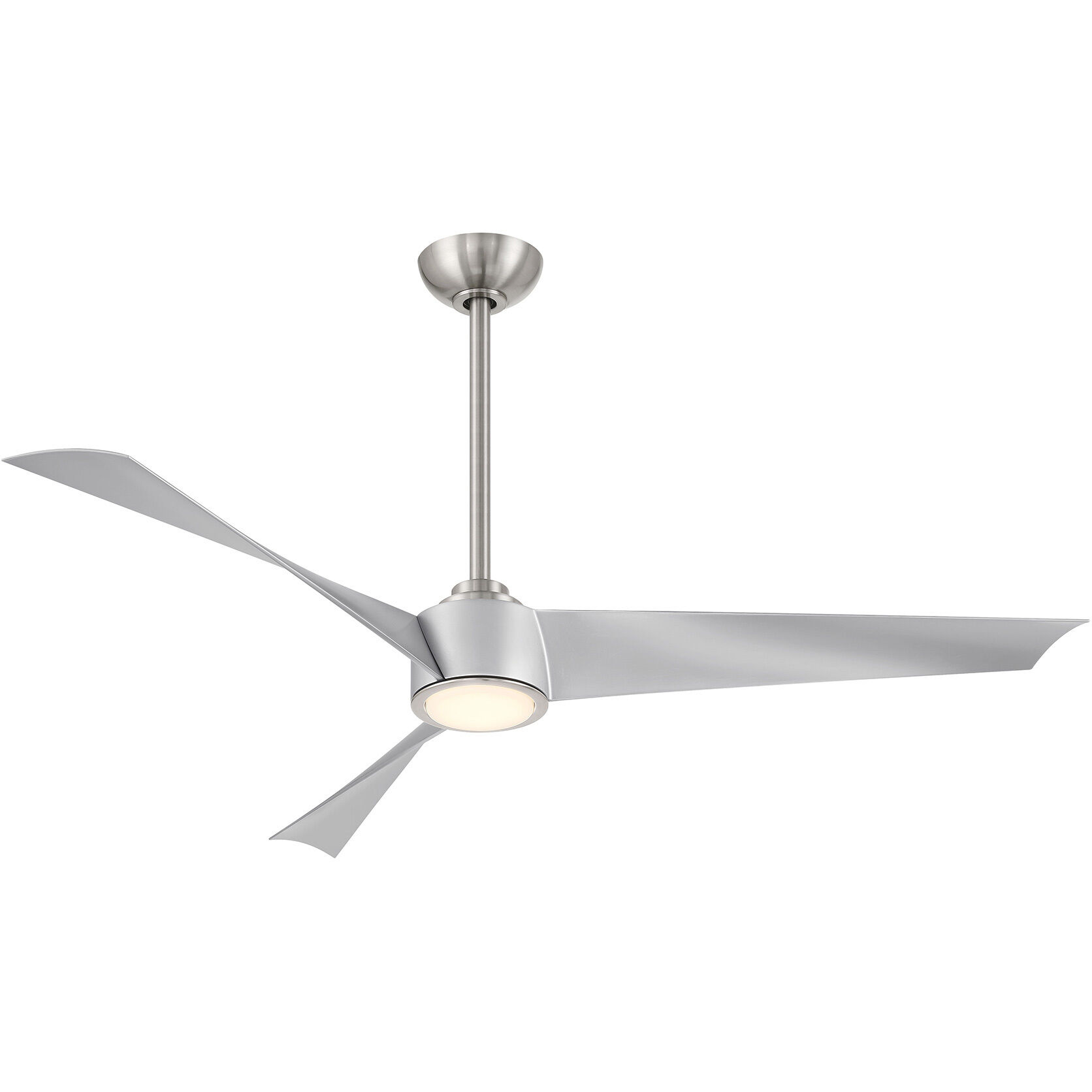 Pike 56 inch Brushed Nickel with Silver with Silver Blades Ceiling Fan