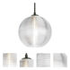 Kristall 8 LED Black Cord Pendant Ceiling Light