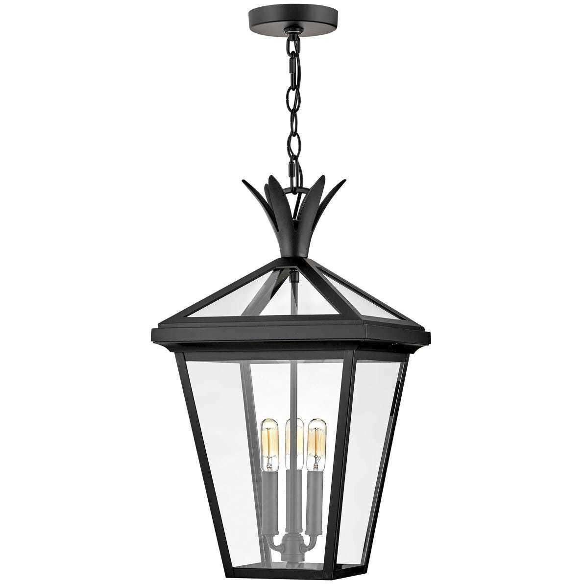 Palma 3 Light 12 inch Black Outdoor Hanging Lantern