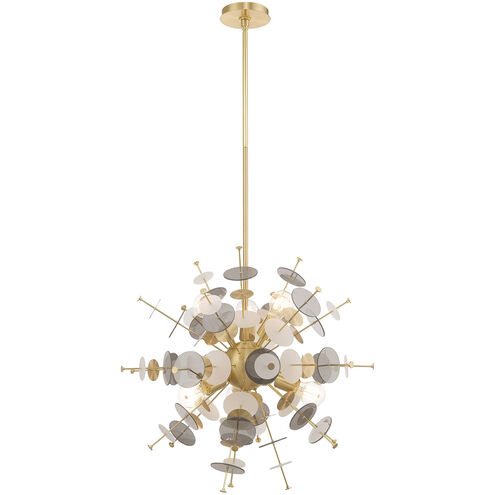 Circulo 6 Light 24 inch Satin Brass Pendant Chandelier Ceiling Light