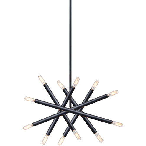 Mandelorian 12 Light 21 inch Matte Black Chandelier Ceiling Light