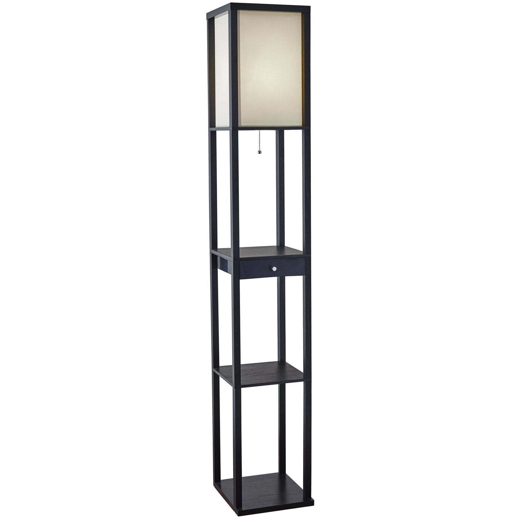 Parker 63 inch 150.00 watt Black Drawer Shelf Lamp Portable Light