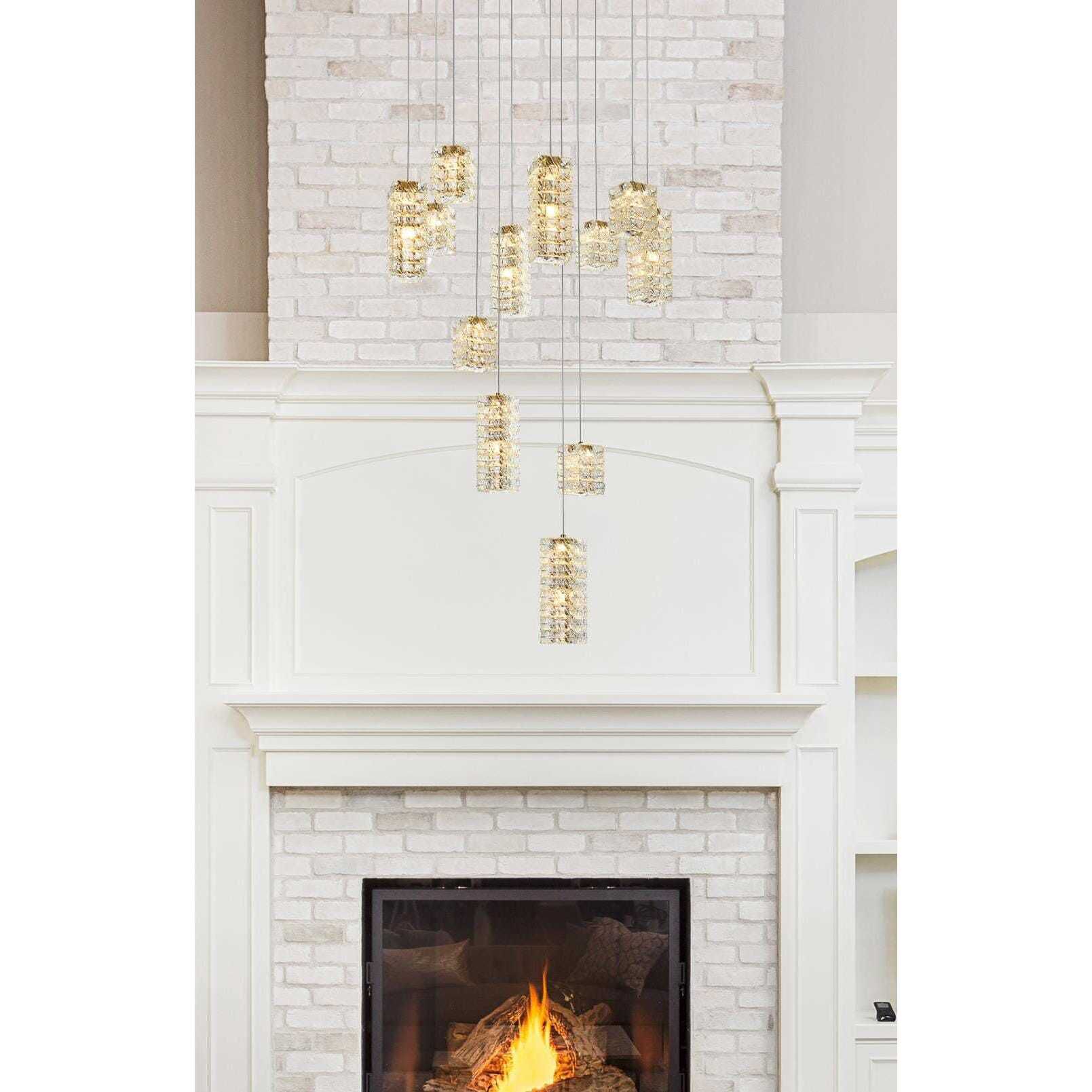 Aston 12 Light 28 inch Satin Gold Pendant Ceiling Light