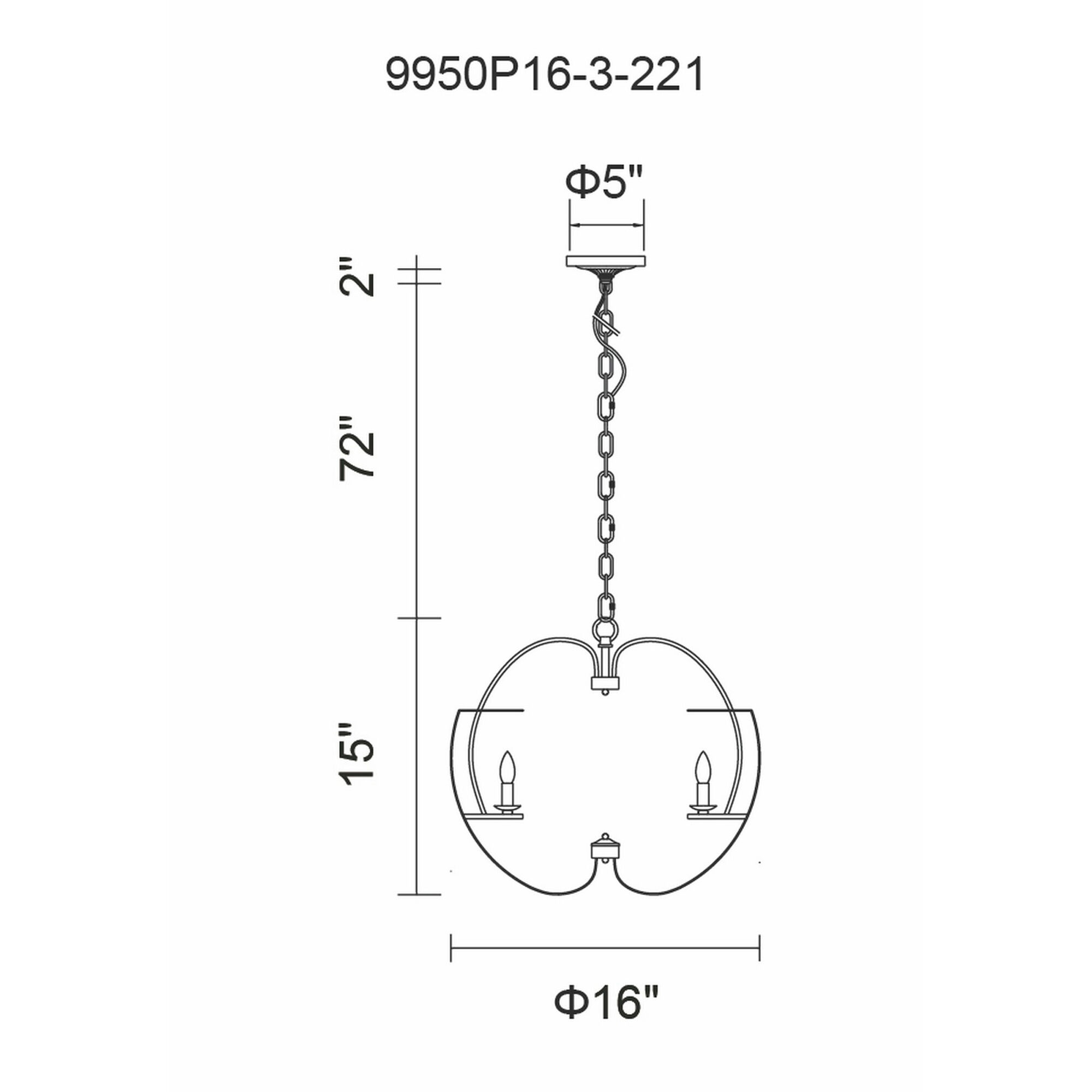 Verbena 3 Light 16 inch Pewter Chandelier Ceiling Light