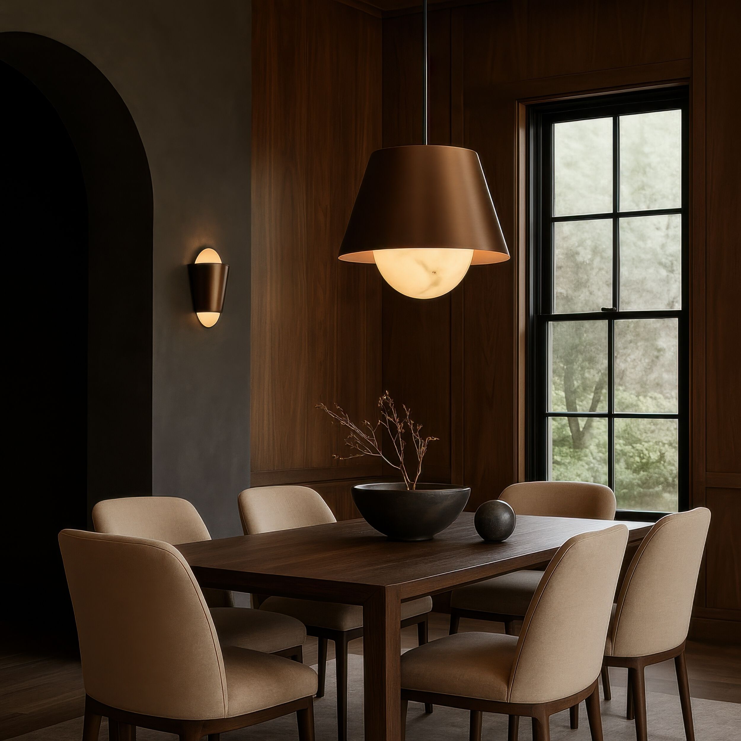 Rock On 6 Light 26 inch Brontourage and Matte Black Pendant Ceiling Light