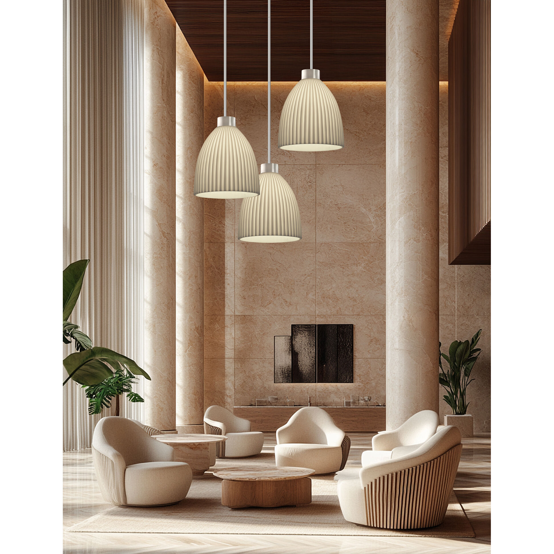 Porcelina LED 18 inch Brushed Nickel Pendant Ceiling Light