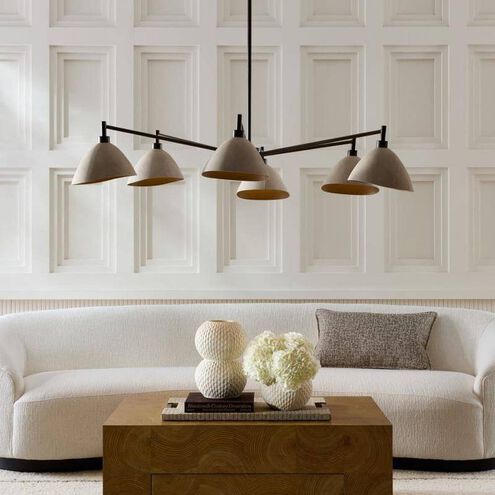 Inlet 6 Light 53 inch English Bronze Chandelier Ceiling Light