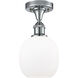 Ballston Belfast 1 Light 6 inch Polished Chrome Semi-Flush Mount Ceiling Light in Matte White Glass, Ballston