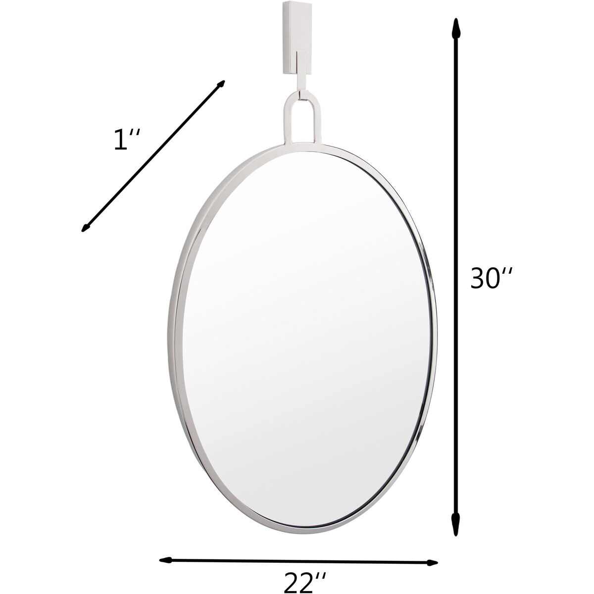 Stopwatch 33.25 X 22.25 inch Polished Nickel Powder Room Mirror, Varaluz Casa