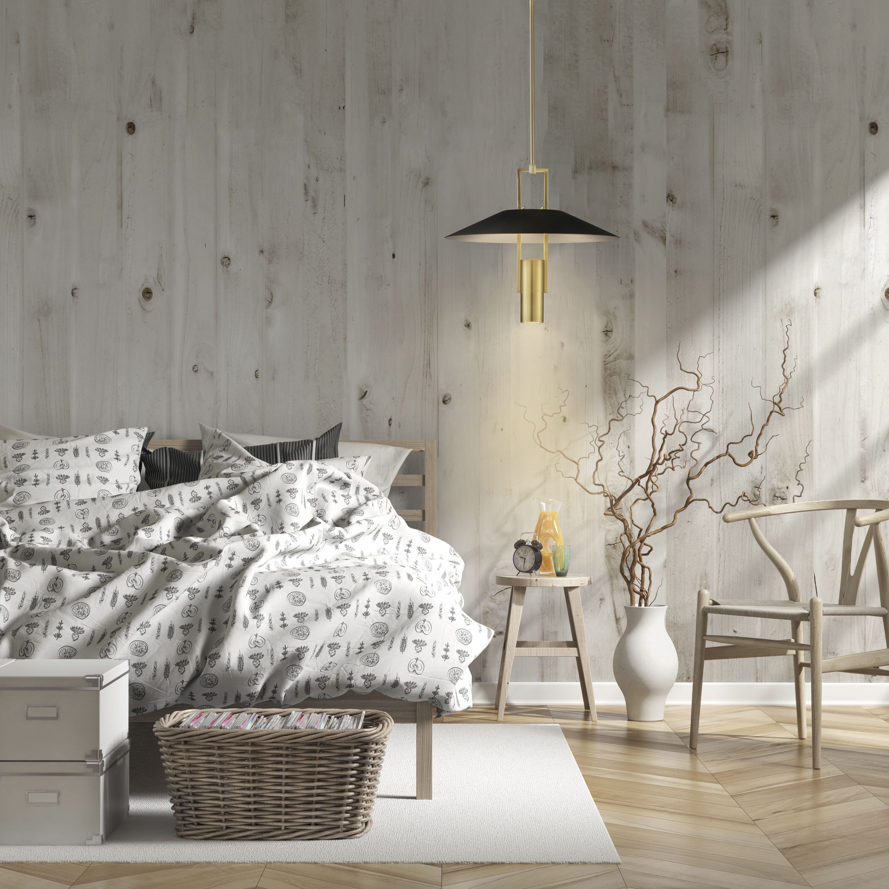 Tahoe LED 18 inch Black/Satin Brass Single Pendant Ceiling Light