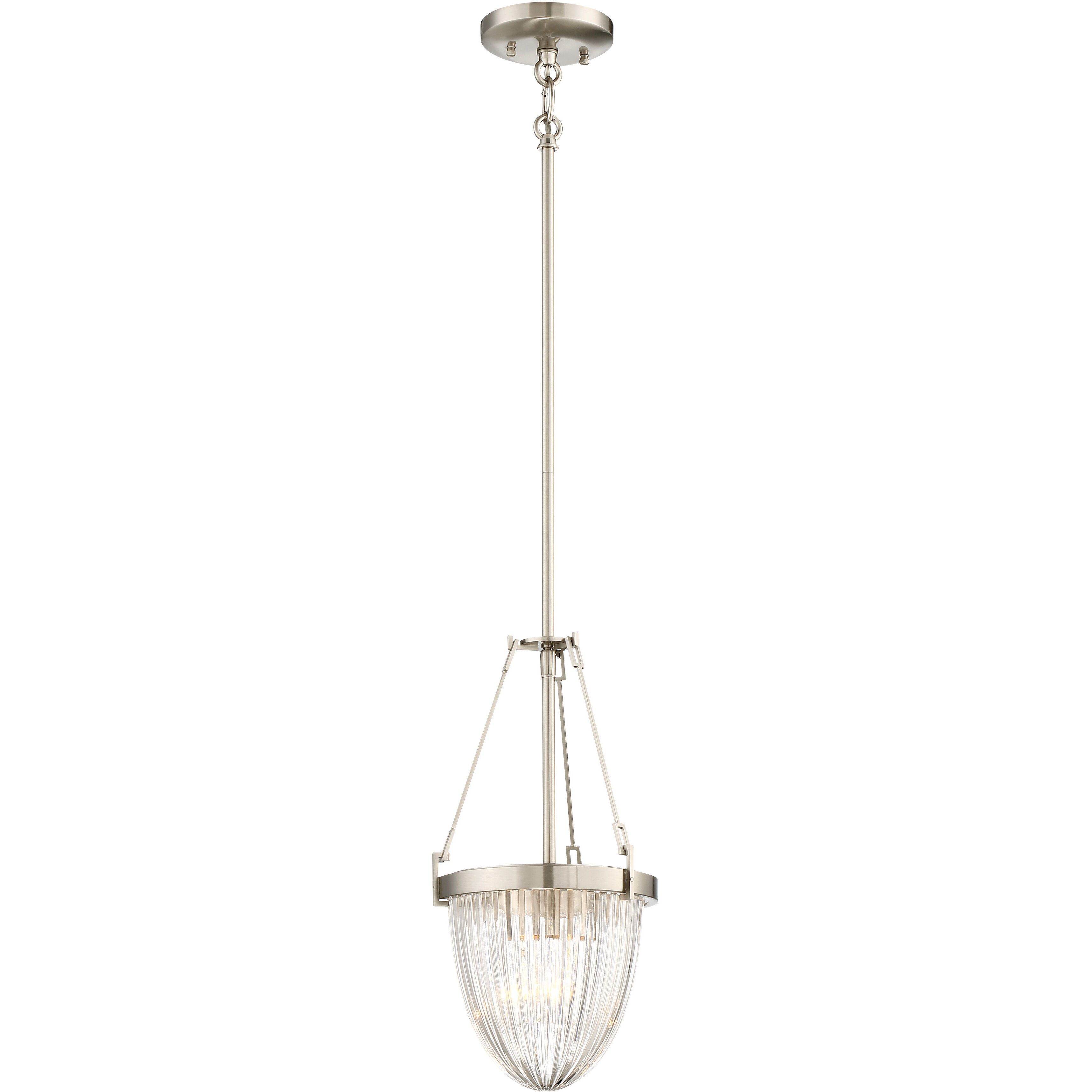 Atrio 1 Light 8 inch Brushed Nickel Pendant Ceiling Light