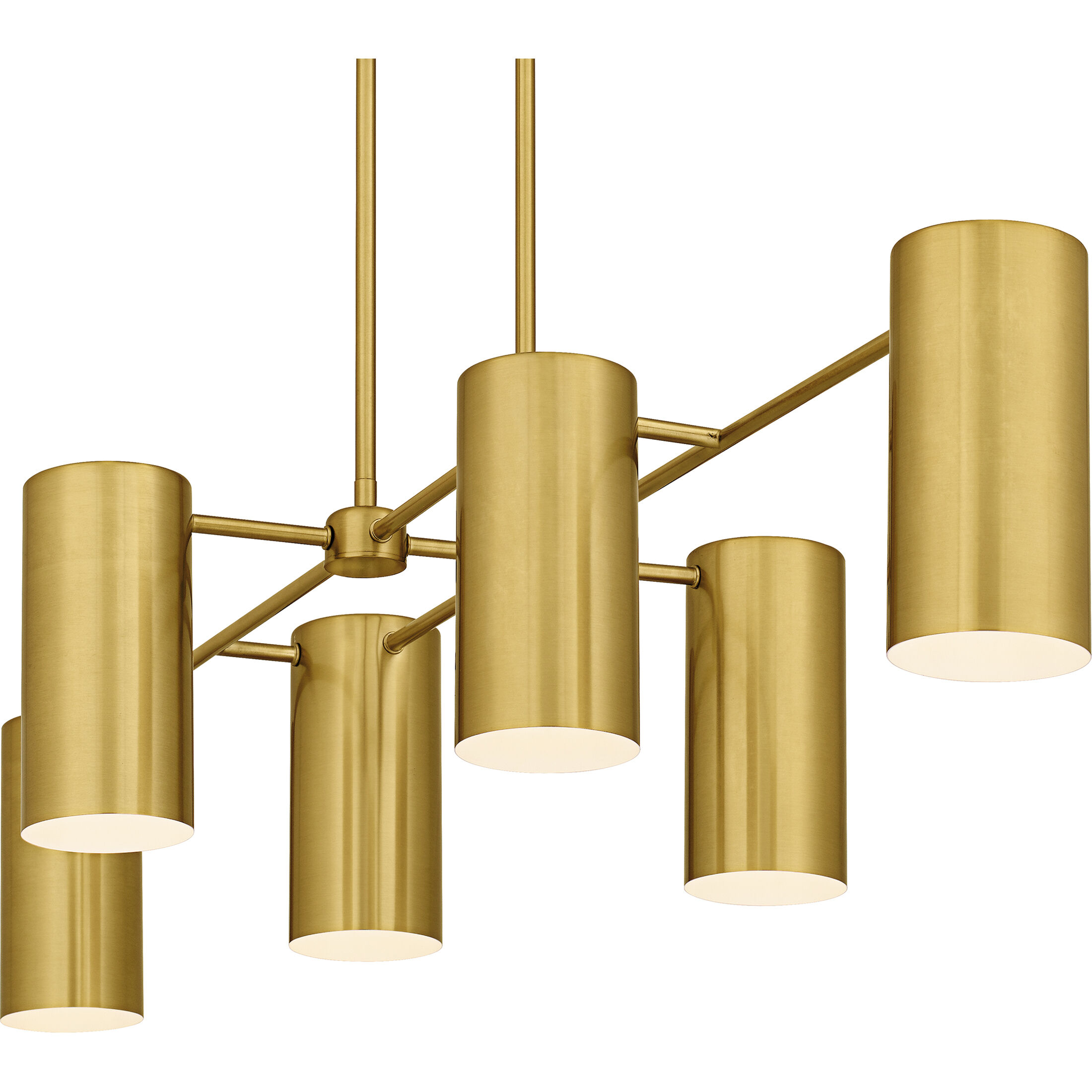 Foreland 6 Light 50 inch Brushed Gold Linear Chandelier Ceiling Light, Large
