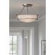 Hathaway 3 Light 16 inch Antique Nickel Indoor Semi-Flush Mount Ceiling Light in Etched White