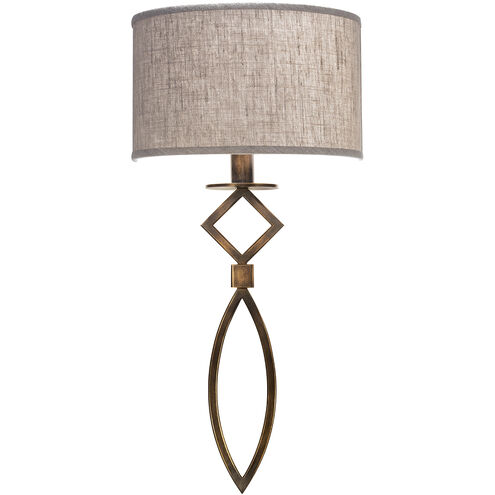 Cienfuegos Wall Sconce Wall Light in Bronze, Natural Greige Fabric
