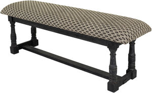 Avalanche Dark Grey Upholstered Bench