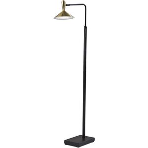 Lucas 54 inch 6.00 watt Black with Antique Brass LED Floor Lamp Portable Light