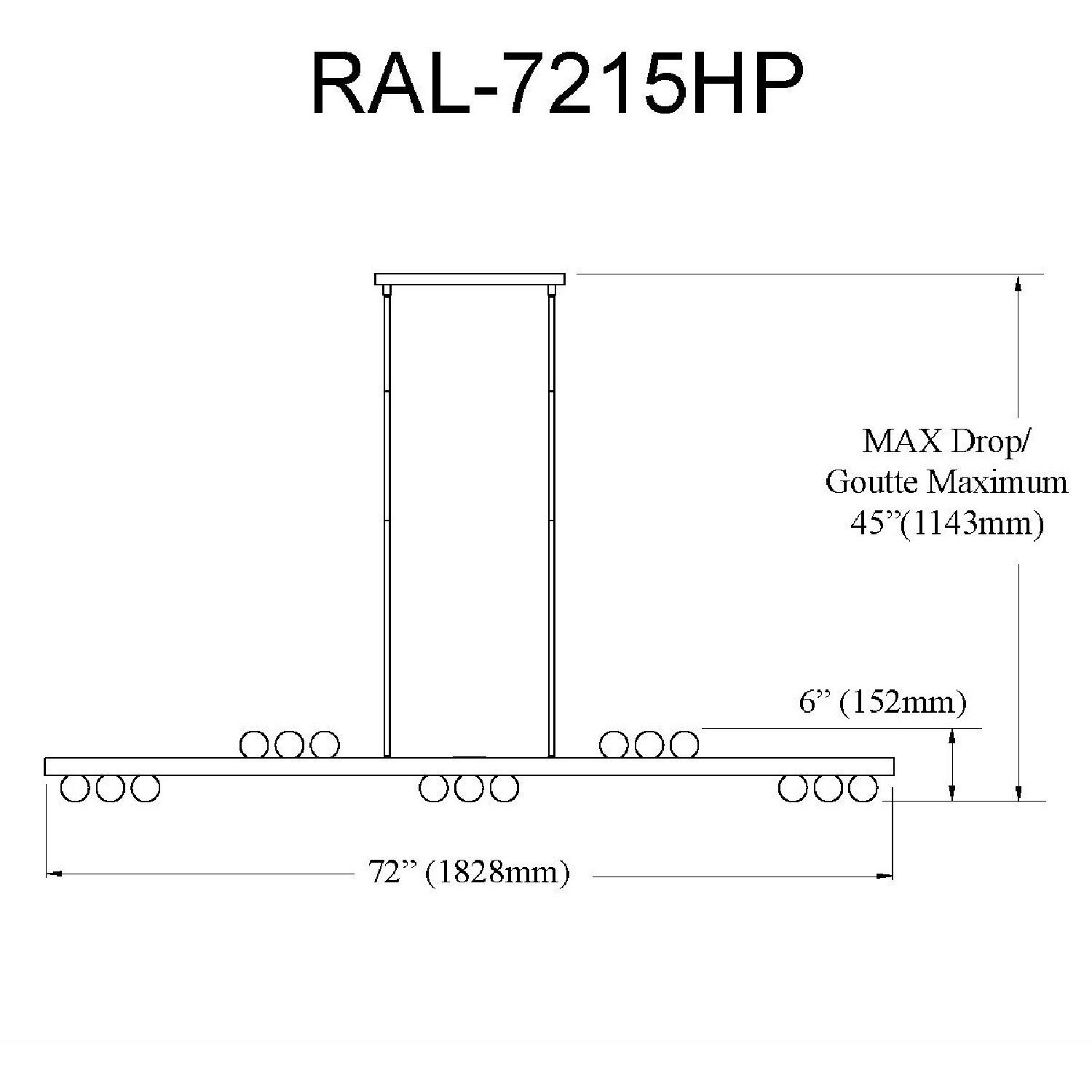 Raleigh 15 Light 72 inch Aged Brass Horizontal Pendant Ceiling Light