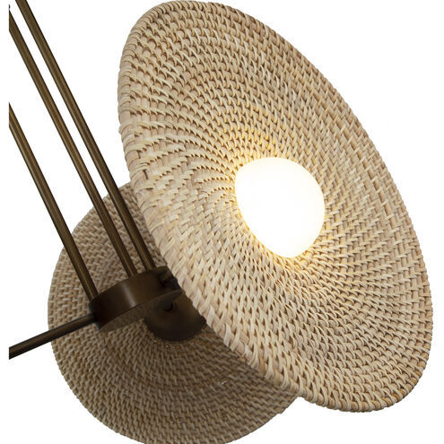 Harbour 18.25 inch Vintage Brass Pendant Ceiling Light in Woven