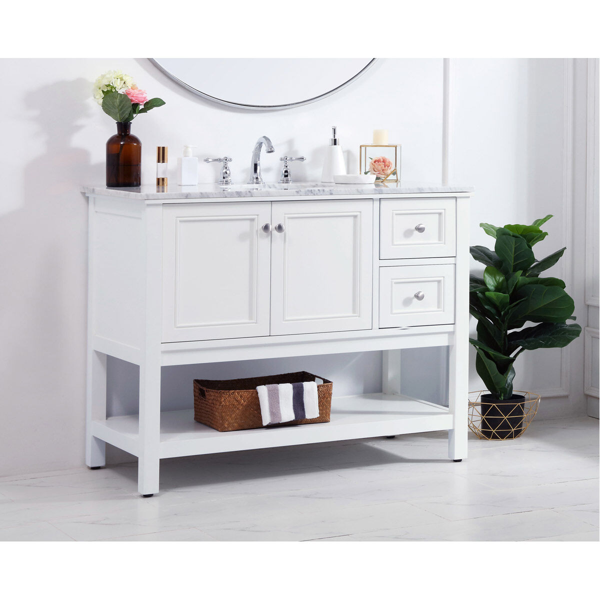 Metropolis 42 X 22 X 34 inch White Vanity Sink Set