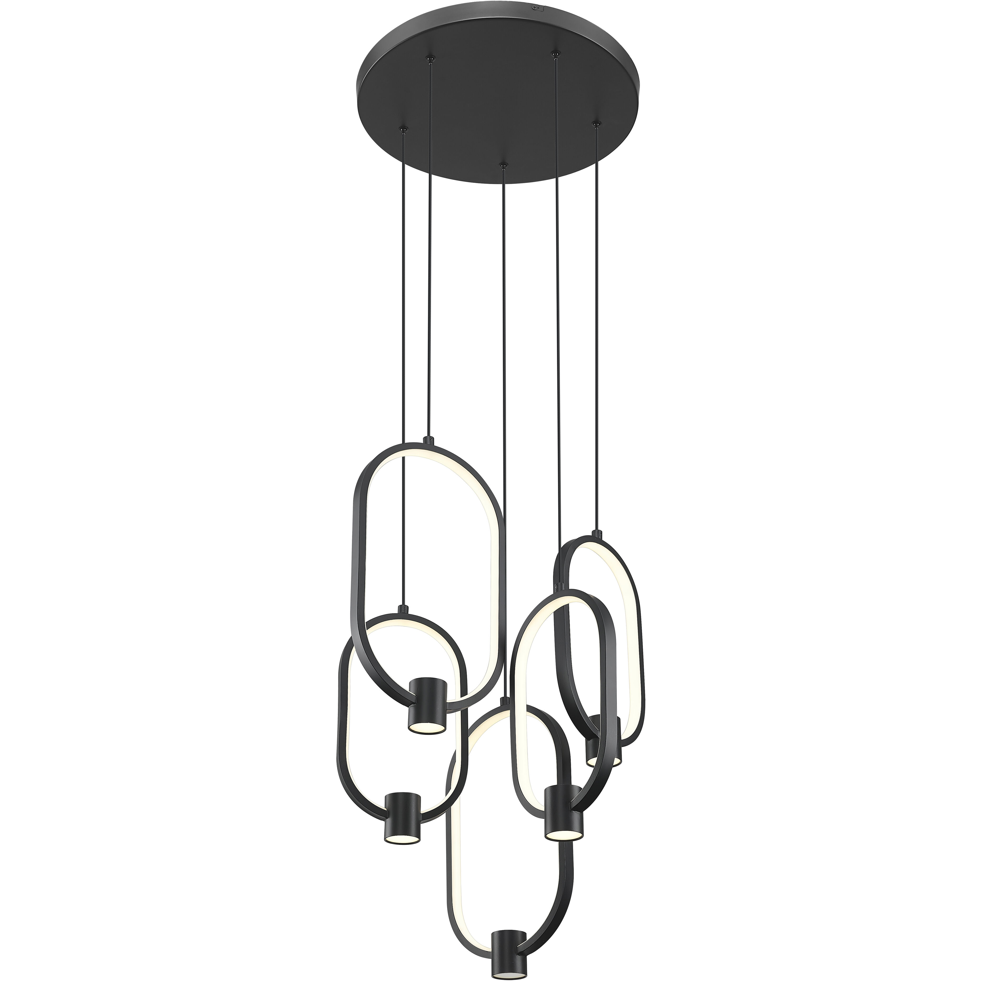 Saros LED 18.25 inch Matte Black Chandelier Ceiling Light