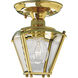 Beveled Glass 1 Light 6 inch Polished Brass Outdoor Ceiling Lantern