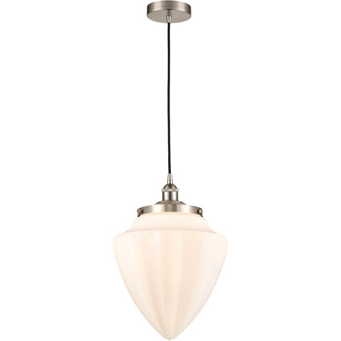 Edison Bullet LED 12 inch Brushed Satin Nickel Mini Pendant Ceiling Light