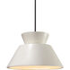 Radiance Collection 1 Light 11 inch Matte White with Matte Black Pendant Ceiling Light