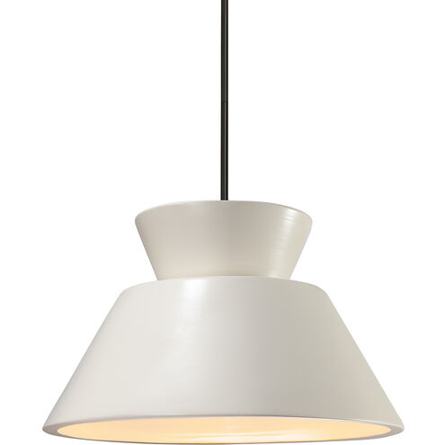Radiance Collection 1 Light 11 inch Matte White with Matte Black Pendant Ceiling Light