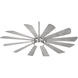 Windmolen 65 inch Brushed Steel with Grey Ashwood Blades Outdoor Ceiling Fan