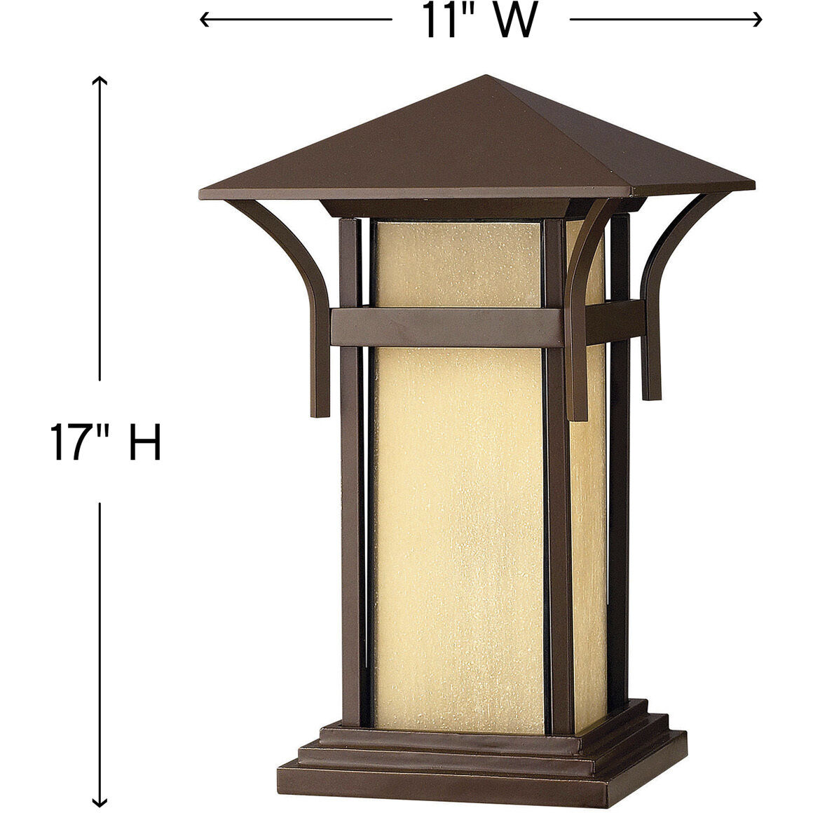 Estate Series Harbor 1 Light 17 inch Anchor Bronze Outdoor Pier Mount Lantern in Non-LED