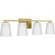 Vertex 4 Light 29 inch Brushed Gold Bath Light Wall Light
