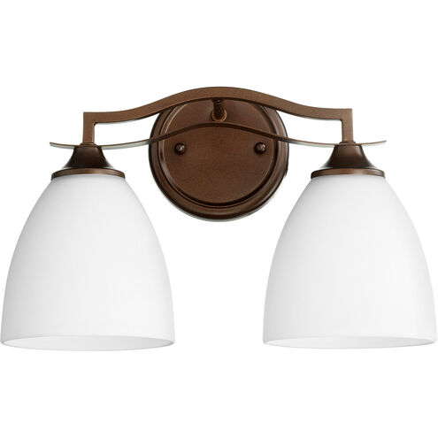 Jardin 2 Light 14.5 inch Oiled Bronze Vanity Light Wall Light in Satin Opal