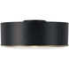 Carlton 3 Light 15.5 inch Matte Brass and Black Flush Mount Ceiling Light