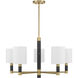 Conrad 5 Light 28 inch Warm Brass with Black Marble Chandelier Ceiling Light