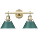 Orwell 2 Light 18.25 inch Aged Brass Bath Vanity Light Wall Light in Pine Green