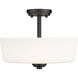 Arlington 3 Light 14.75 inch Matte Black Semi Flush Mount Ceiling Light