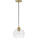 Rumi LED 9 inch Lacquered Brass Pendant Ceiling Light